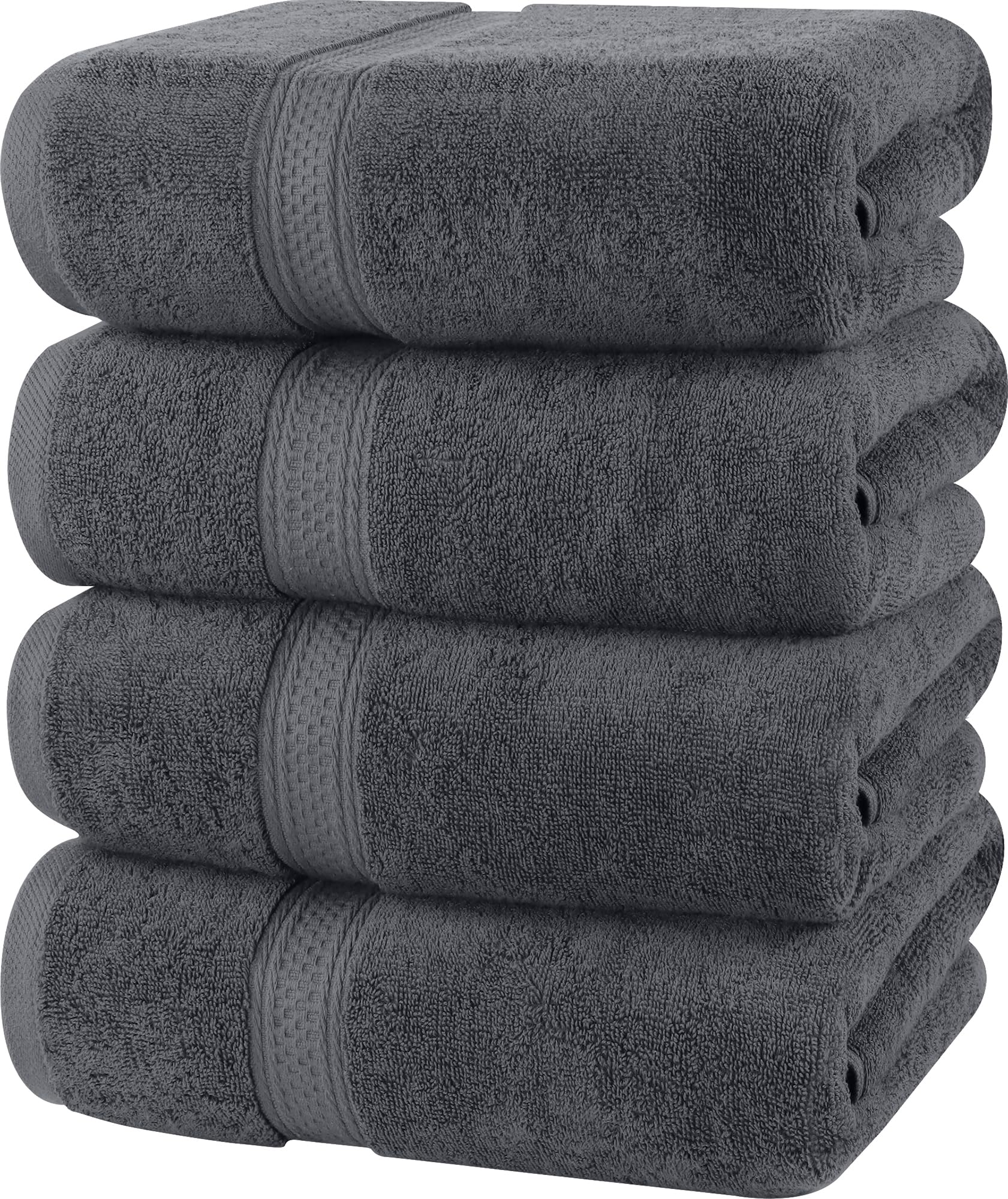 Utopia Towels 4 Pack Premium Bath Towels Set, 27 by 54 Inches, 100% Ring Spun Cotton 600GSM, Lightweight and Highly Absorbent Quick Drying Towels, Perfect for Daily Use, Grey - Available at All In One Marketplace Canada