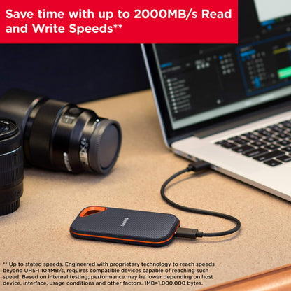 SanDisk 1TB Extreme PRO Portable SSD - Up to 2000MB/s - USB-C, USB 3.2 Gen 2x2, IP65 Water and Dust Resistance, Updated Firmware - External Solid State Drive - SDSSDE81-1T00-G25 🍁 All In One Marketplace Canada