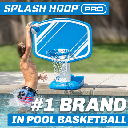 GoSports Splash Hoop PRO Swimming Pool Basketball Game - Includes Poolside Water Basketball Hoop, 2 Balls and Pump - Blue GoSports