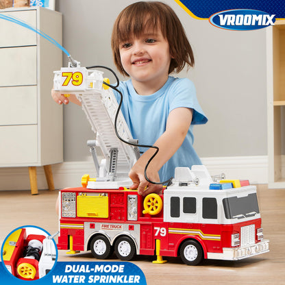 Extra Large Toddler Fire Truck Toys for Boys with 33-inch Ladder, Realistic Sirens, Lights & Sprinkler Pump, Big Firetruck Emergency Vehicle, Kids Toys for Age 2, 3, 4, 5, 6 Christmas Birthday Gifts 🍁 All In One Marketplace Canada