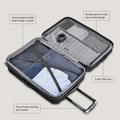 Samsonite Centric 2 Spinner Carry-On, Model Number - 141134-1041, Black