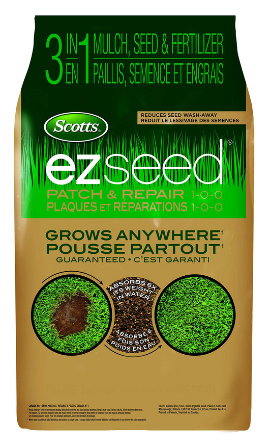 Scotts Ez Seed Patch & Repair 1-0-0, 4.54kg | Multipurpose Formula for Patch and Repair. Grows Anywhere - Available at All In One Marketplace Canada