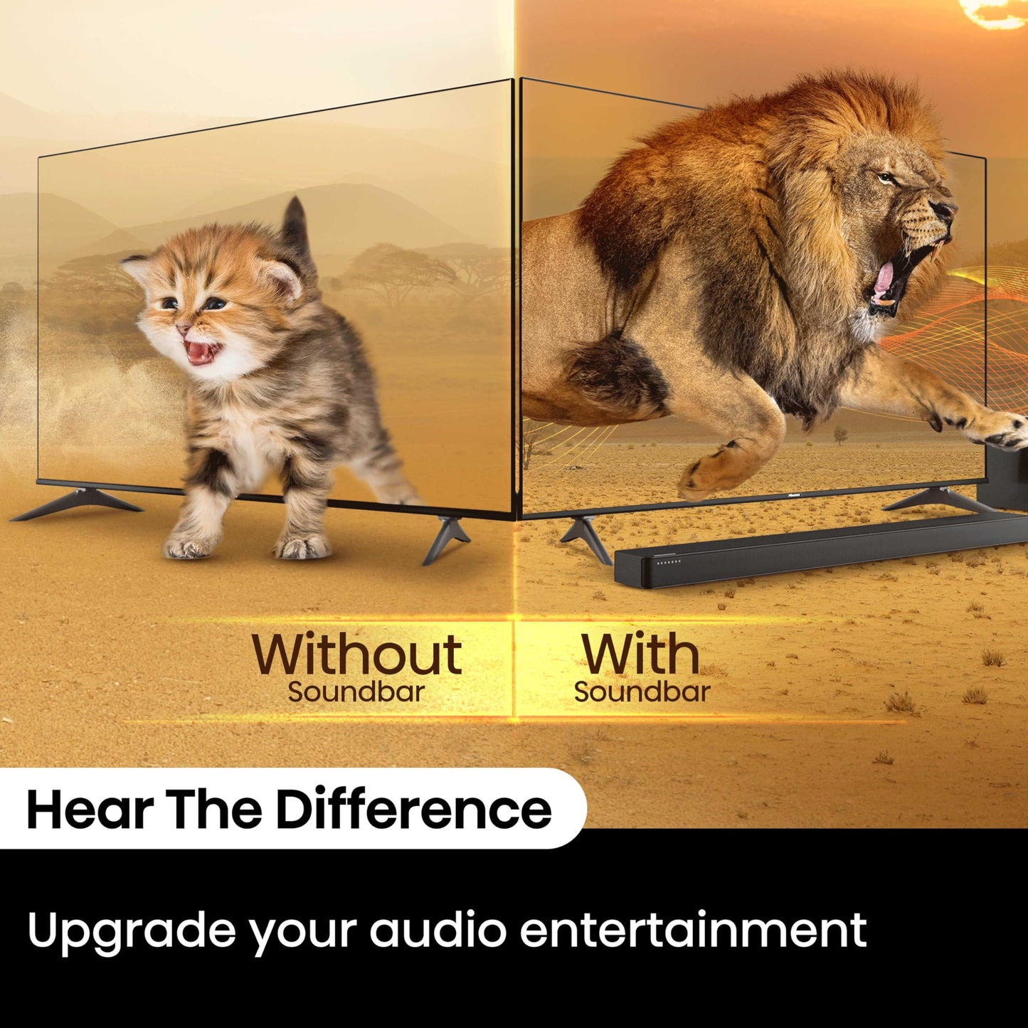 Hisense HS2100 2.1 Channel 240W Soundbar with Wireless Subwoofer, Powered by Dolby Audio, Roku TV Ready, Bluetooth 5.3/HDMI ARC/Optical/AUX/USB, 6 Tailored Sound Modes Hisense