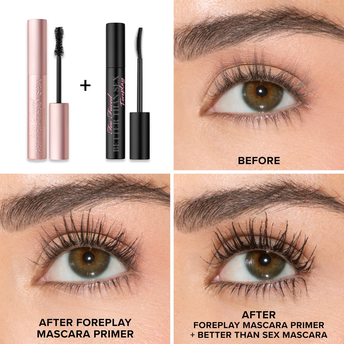 Too Faced Better Than Sex Volumizing Mascara | False Lash Effect with Volume, Length, Curling + Conditioning Peptides, Travel Size, 4.8 g, Black - Available at All In One Marketplace Canada