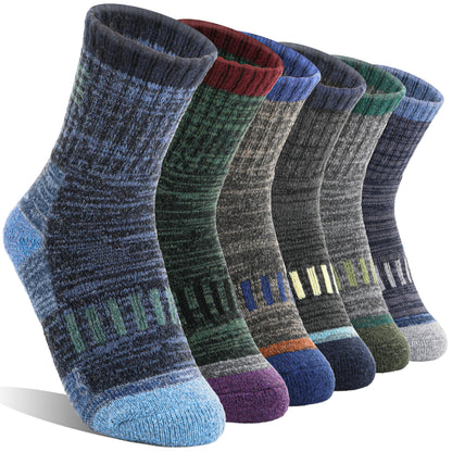 Kids Merino Wool Hiking Socks Boys Toddler Thermal Warm Thick Winter Cushioned Gifts Socks 6 Pairs Stocking Stuffers(Mixed,8-12 Years) 🍁 All In One Marketplace Canada