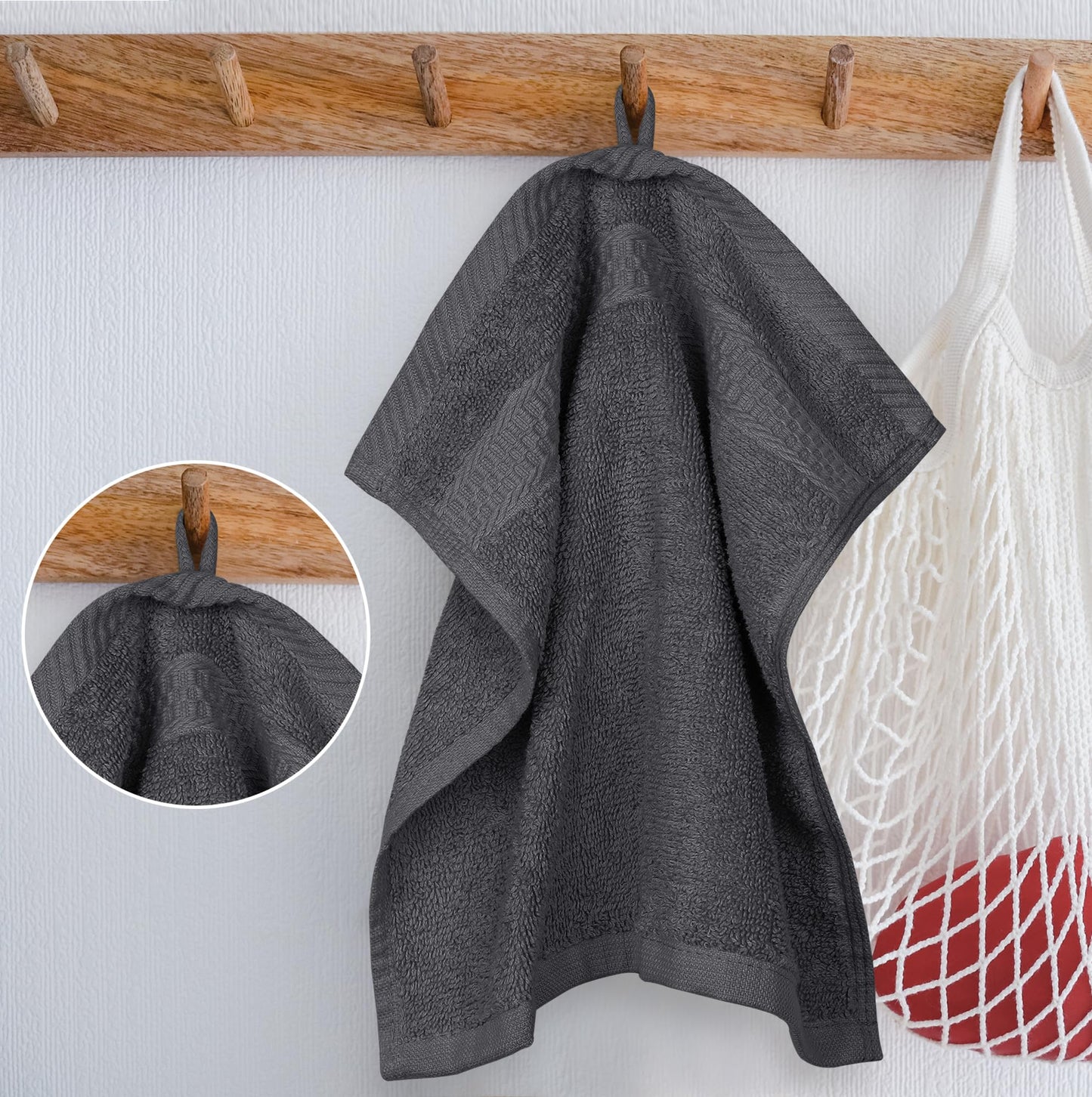 Utopia Towels Premium Washcloth Set, 12 by 12 Inches, 600 GSM 100% Cotton Face Cloths, Highly Absorbent and Soft Feel Fingertip Towels, 12 Pack, Grey - Available at All In One Marketplace Canada