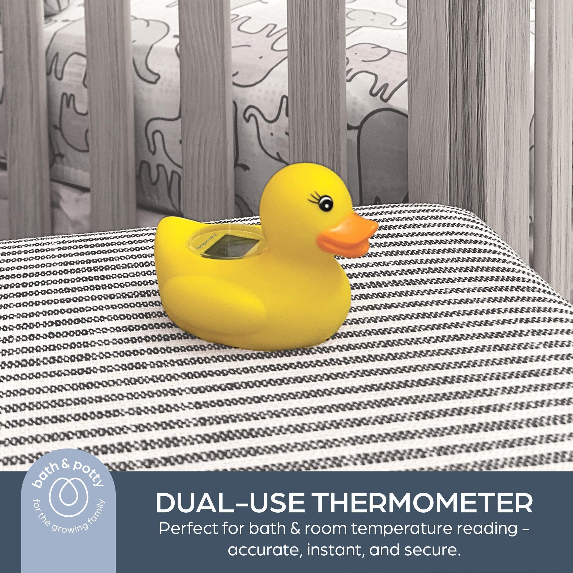 Dreambaby Duck Baby Bath Thermometer - Instant Read Digital Thermometer for Water and Room Temperature - Floating Baby Bath Toy - Newborn Must-Have