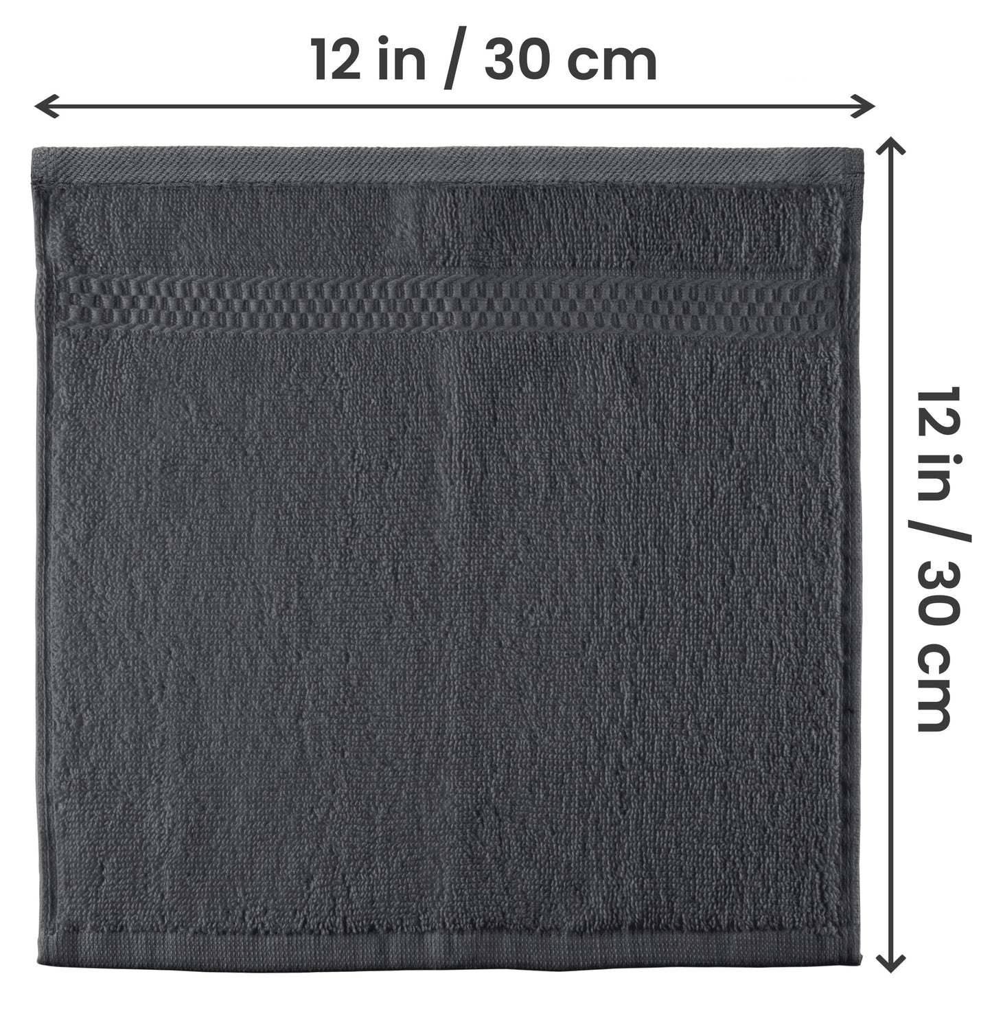 Utopia Towels Premium Washcloth Set, 12 by 12 Inches, 600 GSM 100% Cotton Face Cloths, Highly Absorbent and Soft Feel Fingertip Towels, 12 Pack, Grey - Available at All In One Marketplace Canada