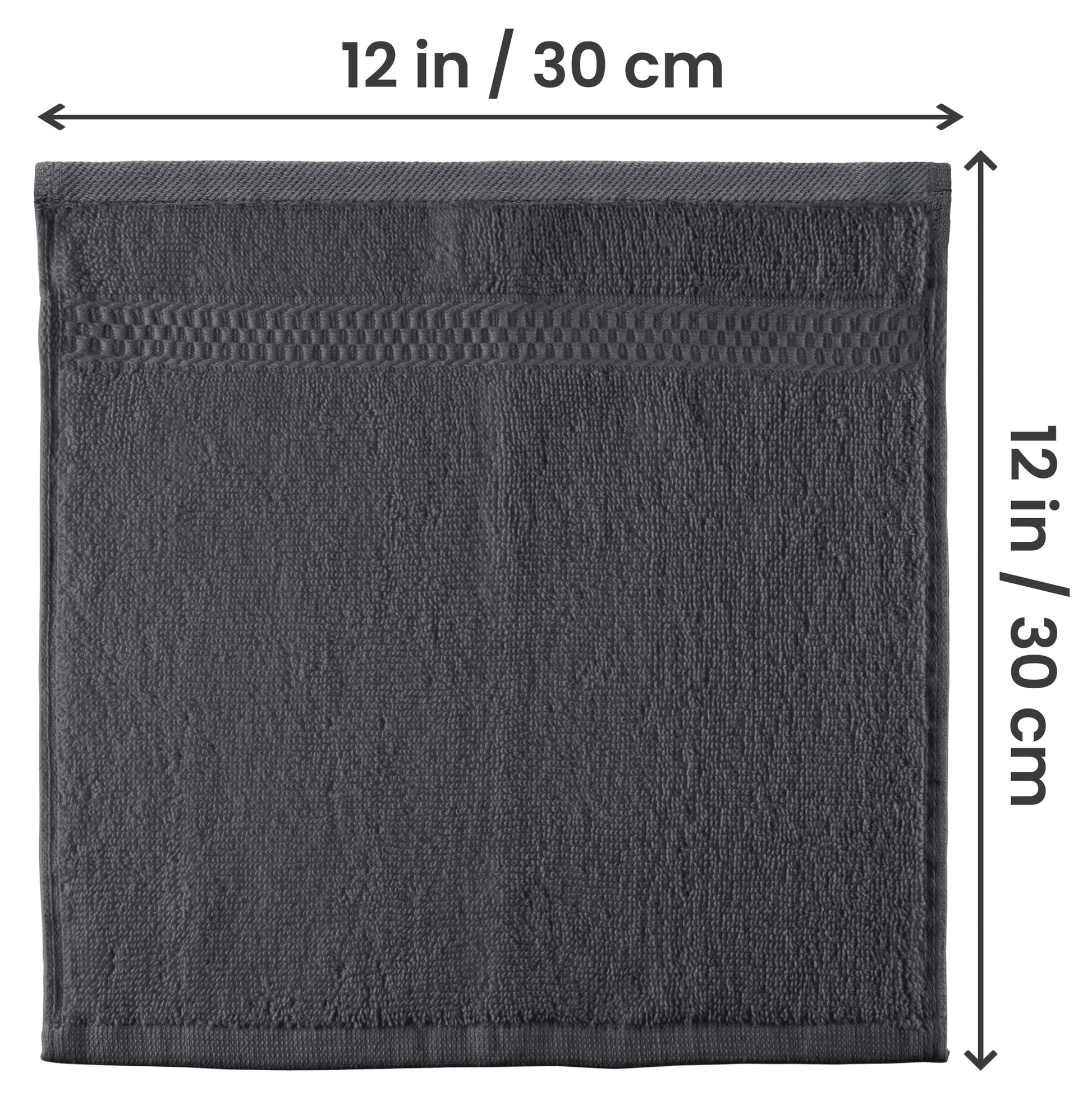 Utopia Towels Premium Washcloth Set, 12 by 12 Inches, 600 GSM 100% Cotton Face Cloths, Highly Absorbent and Soft Feel Fingertip Towels, 12 Pack, Grey - Available at All In One Marketplace Canada
