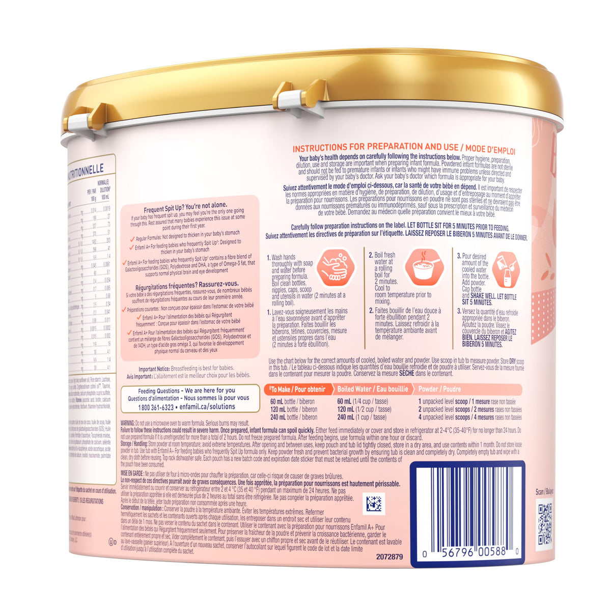 Enfamil A+ for frequent Spit Up, Baby Formula, Powder Tub, 629g