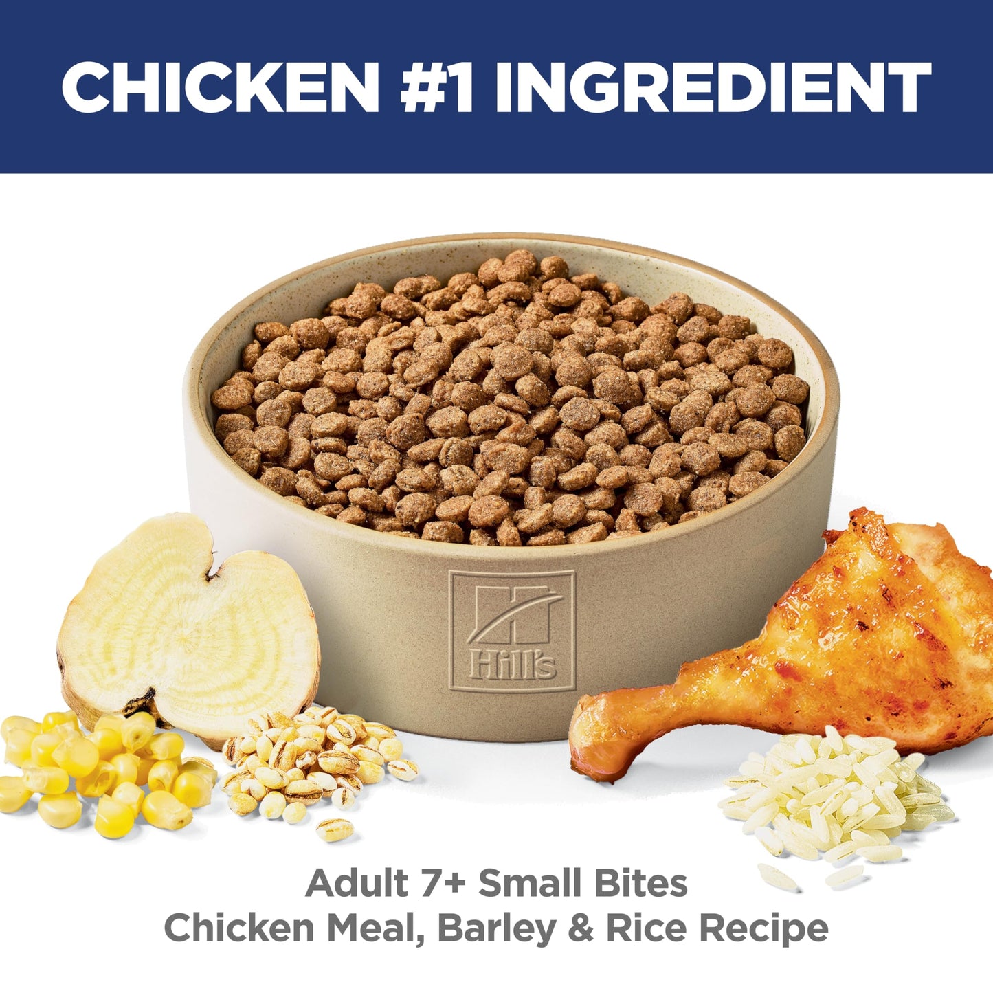Hill's Science Diet Senior 7+ Small Bites Chicken Meal, Barley & Rice Recipe Dry Dog Food 2.26 kg Bag - Available at All In One Marketplace Canada