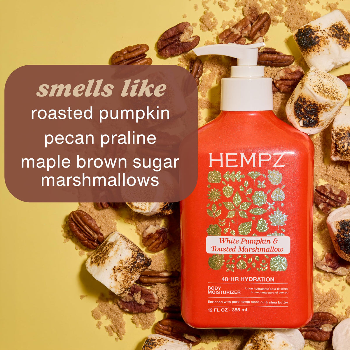 Hempz White Pumpkin & Toasted Marshmallow Body Moisturizer, 12 fl.oz.