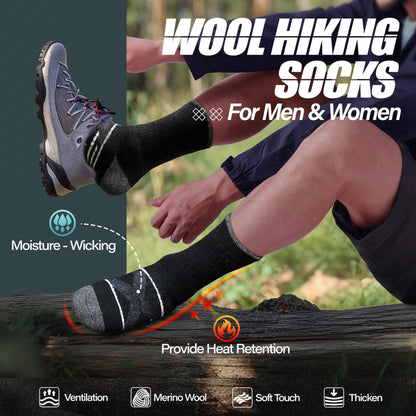 ANTSANG Merino Wool Hiking Socks, Crew Boot Work Socks for Men Women 🍁 All In One Marketplace Canada