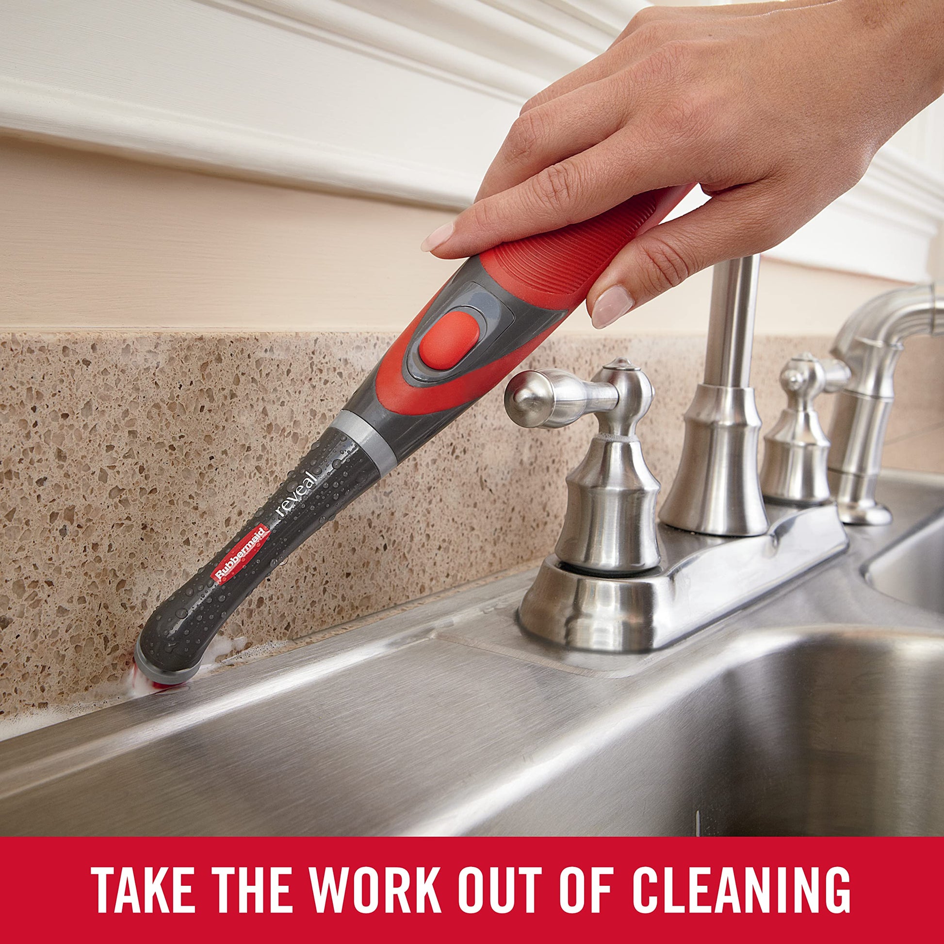 Rubbermaid Reveal Power Scrubber, Grout & Tile Bathroom Cleaner, Shower Cleaner, and Bathtub Cleaner, Multi-Purpose Scrub Brush - Available at All In One Marketplace Canada
