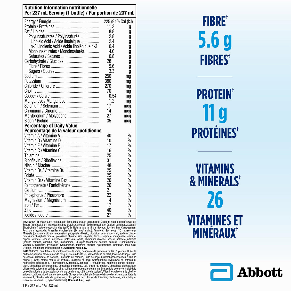 Glucerna Nutritional Drink, Meal Replacement Shakes, Complete, Balanced Nutrition For People With Diabetes, Vanilla, 24 x 237-mL Bottles