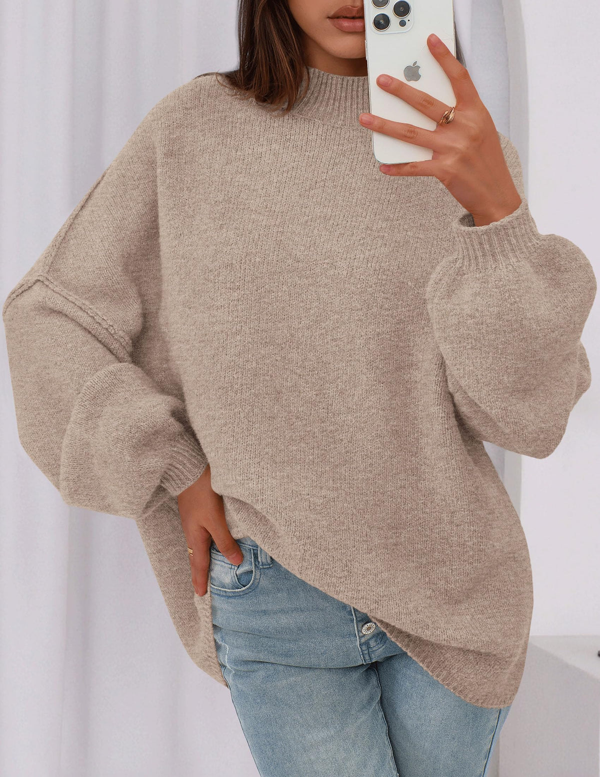 PRETTYGARDEN Women's Oversized Sweaters Fall Clothes Camel,M 🍁 All In One Marketplace Canada