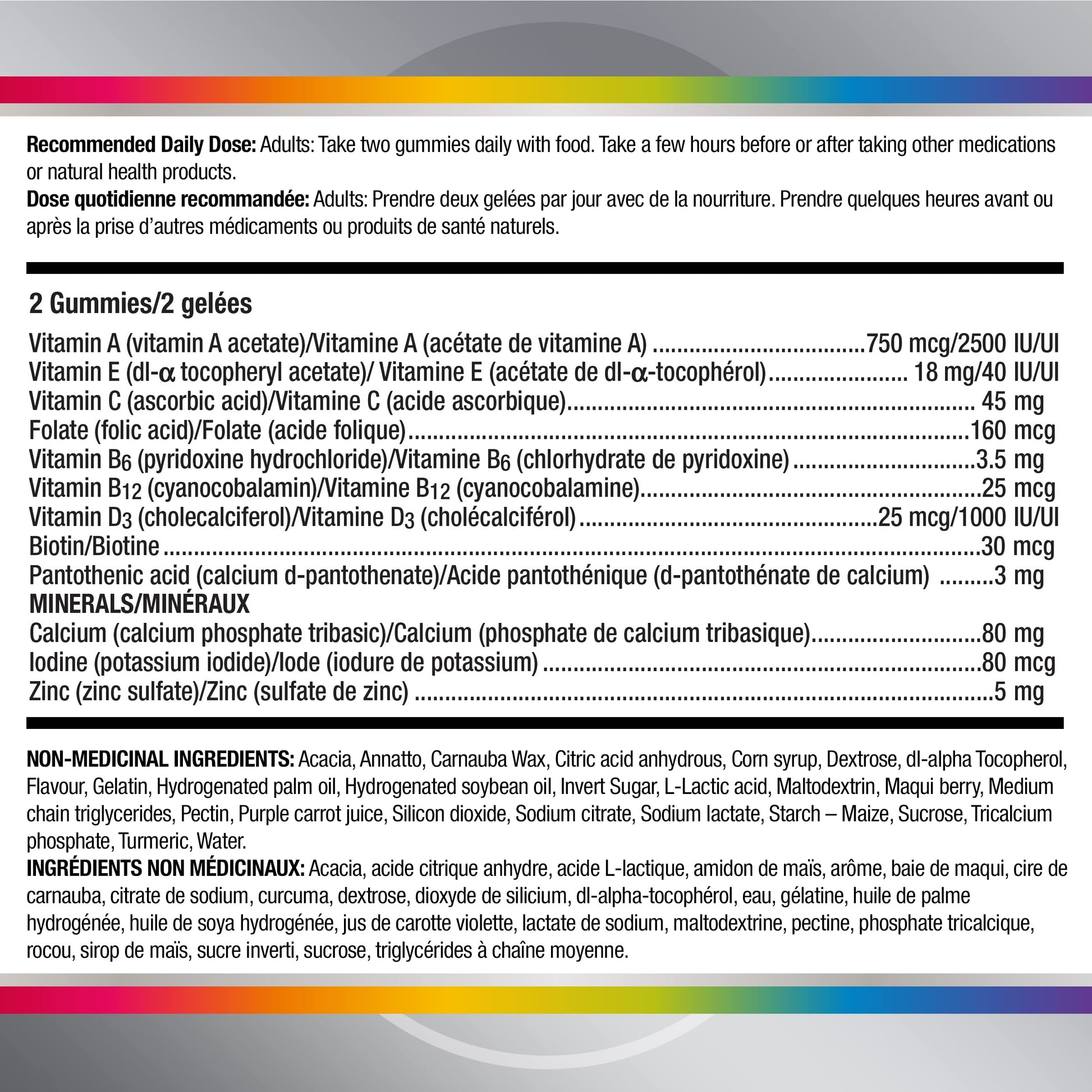 Centrum Men 50 Plus MultiGummies, Multivitamins/Minerals Gummies for Men 50+, Cherry, Berry, and Apple Flavours, 120 Count - Available at All In One Marketplace Canada