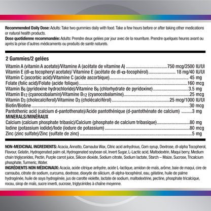 Centrum Men 50 Plus MultiGummies, Multivitamins/Minerals Gummies for Men 50+, Cherry, Berry, and Apple Flavours, 120 Count - Available at All In One Marketplace Canada