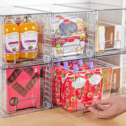 Vtopmart 4 Pack Large Stackable Storage Drawers,Clear Acrylic Drawer Organizers with Handles, Easily Assemble for Bathroom,Kitchen Undersink,Cabinet,Closet,Makeup,Pantry Organization and Storage - Available at All In One Marketplace Canada