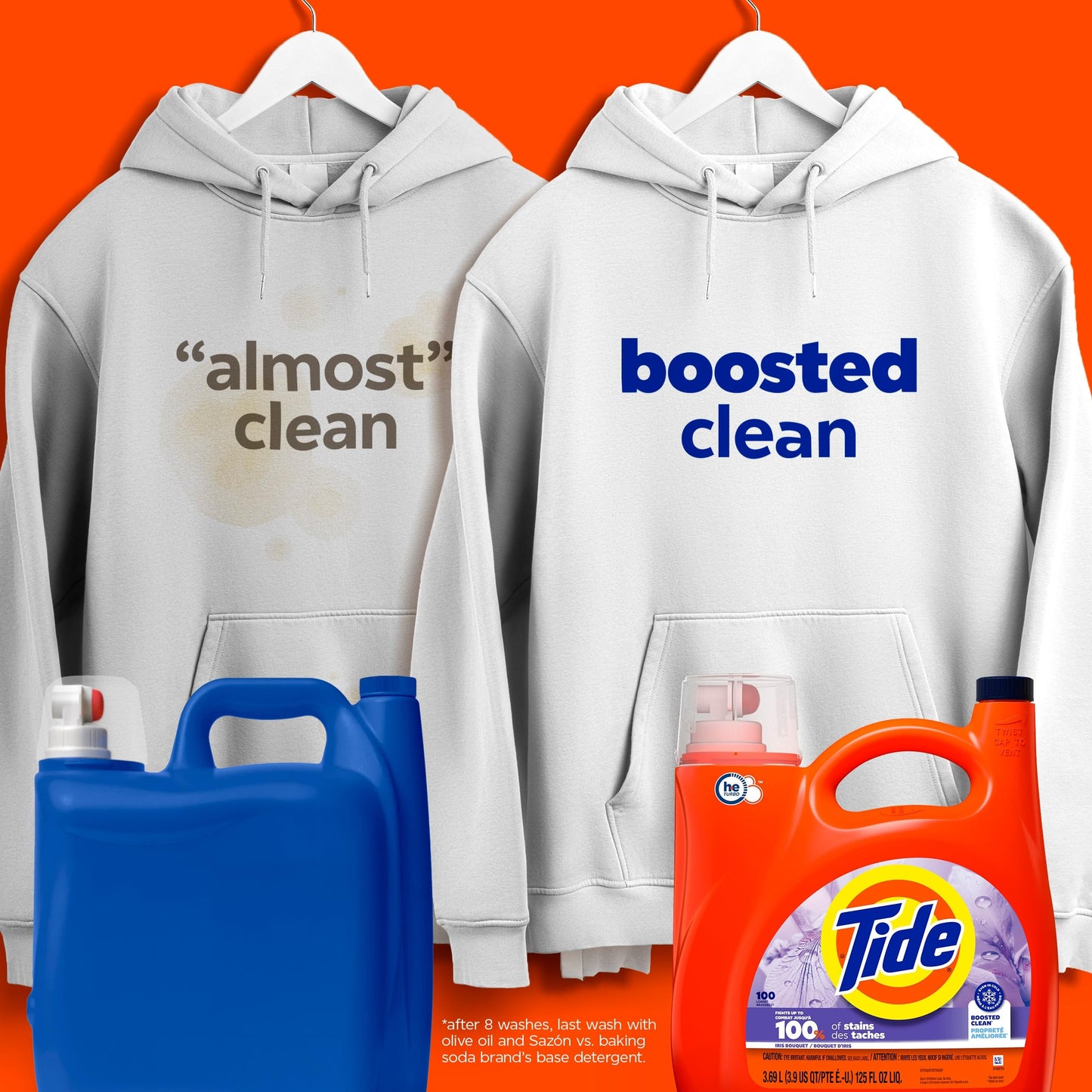 Tide Liquid Laundry Detergent, Iris Bouquet Scent, 100 Loads, Boosted Clean even in cold water, laundry soap, concentrated liquid detergent, 3.69 L Tide