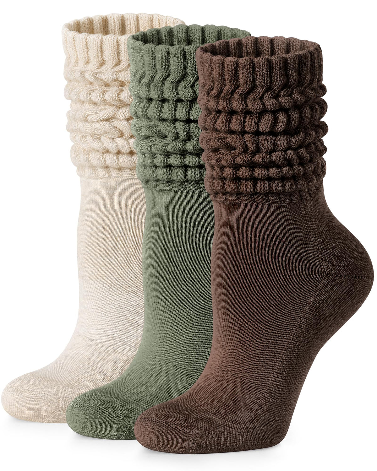 Fitrell Slouch Socks for Women, Knee High Scrunch Tube Boot Socks 3 Pairs 🍁 All In One Marketplace Canada