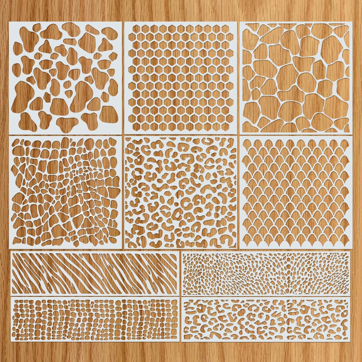 Stencils and Templates for Painting, Baking, Drawing - Stencils for Painting on Wood Signs, Furniture, Walls, Scrapbooking -DIY Cake Stencils for Decorating Includes Leopard Print & Honeycomb Stencil 🍁 All In One Marketplace Canada