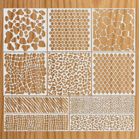 Stencils and Templates for Painting, Baking, Drawing - Stencils for Painting on Wood Signs, Furniture, Walls, Scrapbooking -DIY Cake Stencils for Decorating Includes Leopard Print & Honeycomb Stencil 🍁 All In One Marketplace Canada