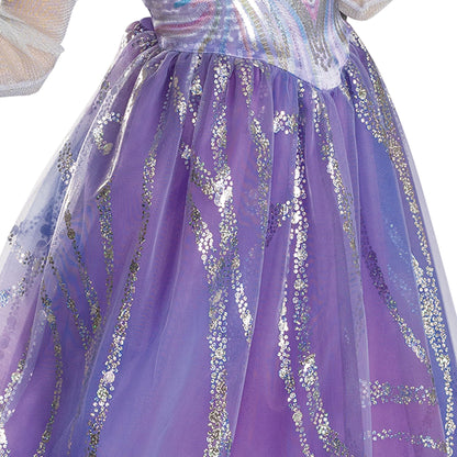 Wicked Glinda Deluxe For Good Costume, Official Movie Halloween Outfit for Kids, Girls Size (4-6x)