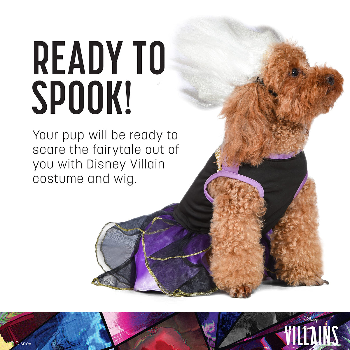 Disney for Pets Halloween Disney Villains Ursula Costume - Large | Disney Villains Halloween Costumes for Dogs, Officially Licensed Disney Dog Halloween Costume