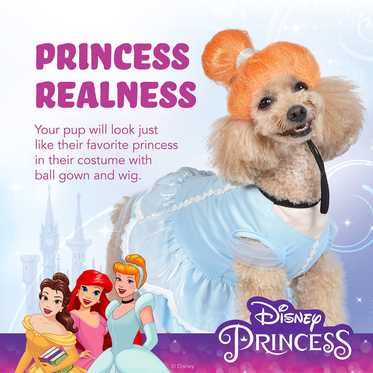 Disney for Pets Halloween Disney Princess Cinderella Costume - Large | Disney Princess Halloween Costumes for Dogs, Officially Licensed Disney Dog Halloween Costume