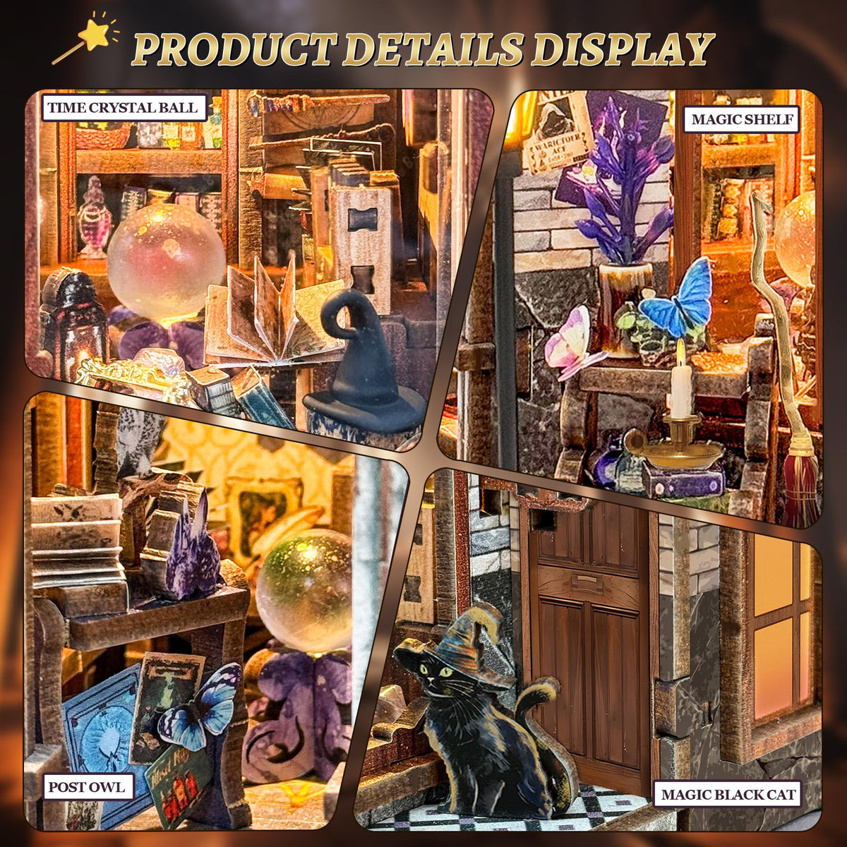SUNNINO Miniature Dollhouse Kit, Time Magic Club Book Nook Craft for Adults 🍁 All In One Marketplace Canada