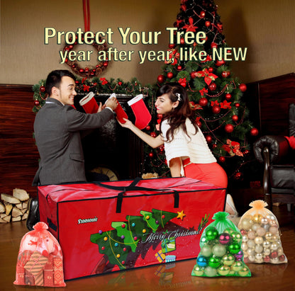 Storhomie Christmas Tree Storage Bag 7.5FT, Heavy-Duty Christmas Tree Bag,Extra-Thick Durable Waterproof Material,Christmas Tree Storage for Disassembling Artificial Tree with 3 Organizer Pouches 🍁 All In One Marketplace Canada