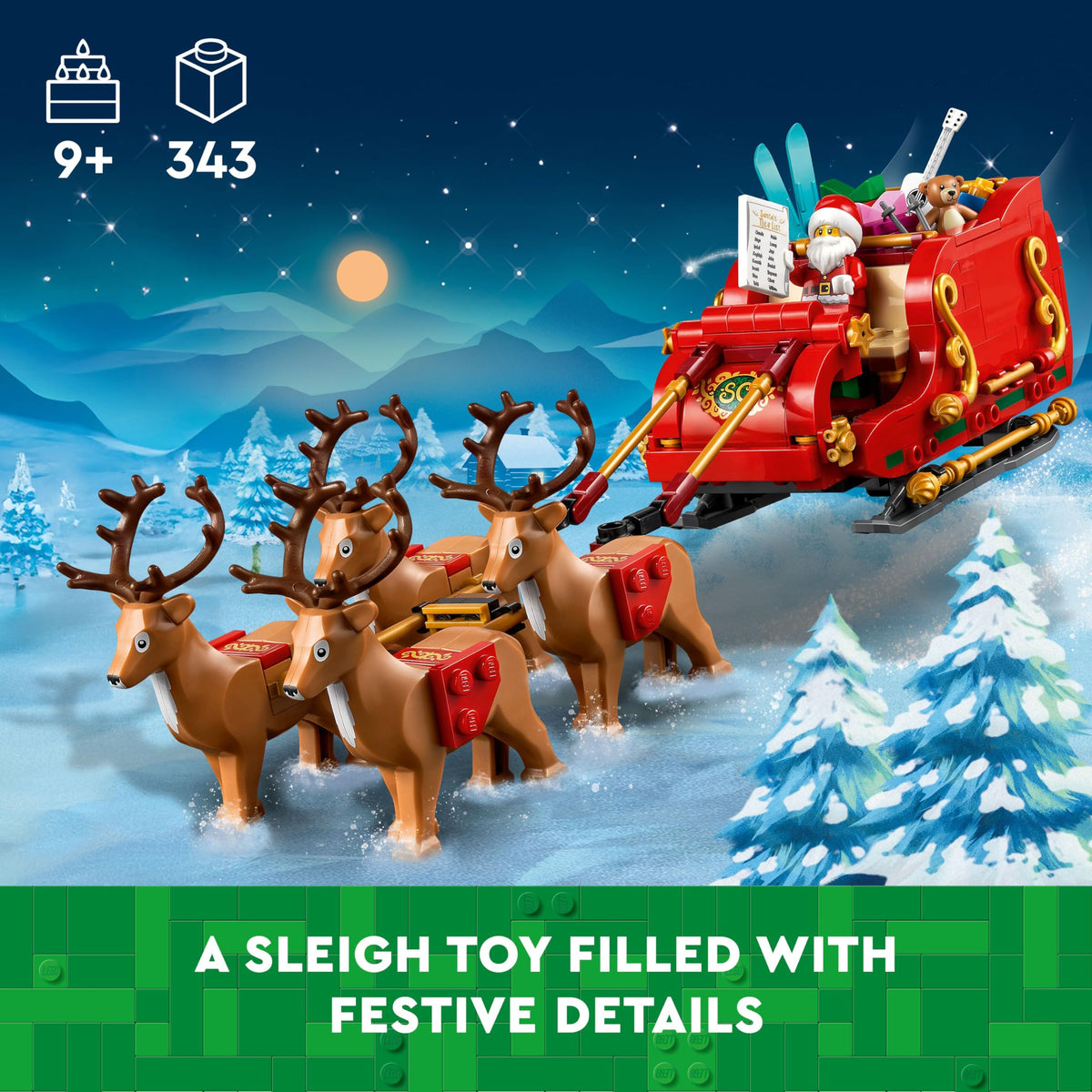LEGO Santa’s Sleigh Christmas Toy Building Set for Kids Ages 9-13, Comes with a Santa Figurine & Reindeer, Gift for Boys and Girls, Holiday Home Decor, 40499 🍁 All In One Marketplace Canada