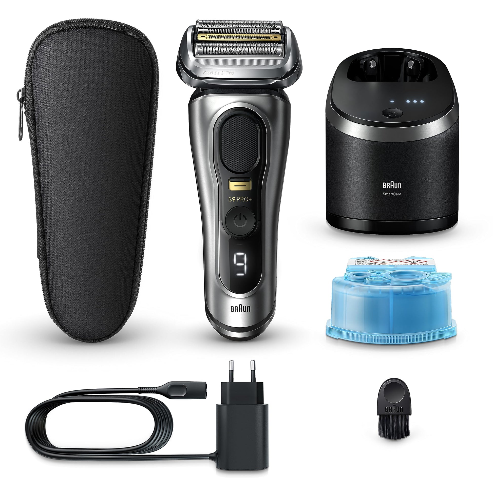 Braun Shavers for Men, Trimmer, Electric Foil Razor, Series 9 Pro+ Shaver, Precision Long Hair Trimmer, Wet & Dry with SmartCare Center, 9567cc, Silver - Available at All In One Marketplace Canada