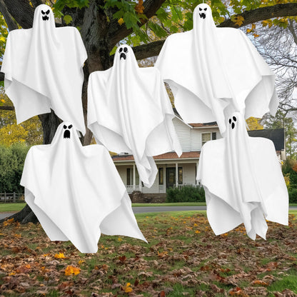 JOYIN 27.5" Halloween Hanging Ghosts Outdoor Decoration(5 Pack), Cute Flying Ghosts for Halloween Front Yard Patio Lawn Garden Party Décor and Holiday Hanging Decorations 🍁 All In One Marketplace Canada