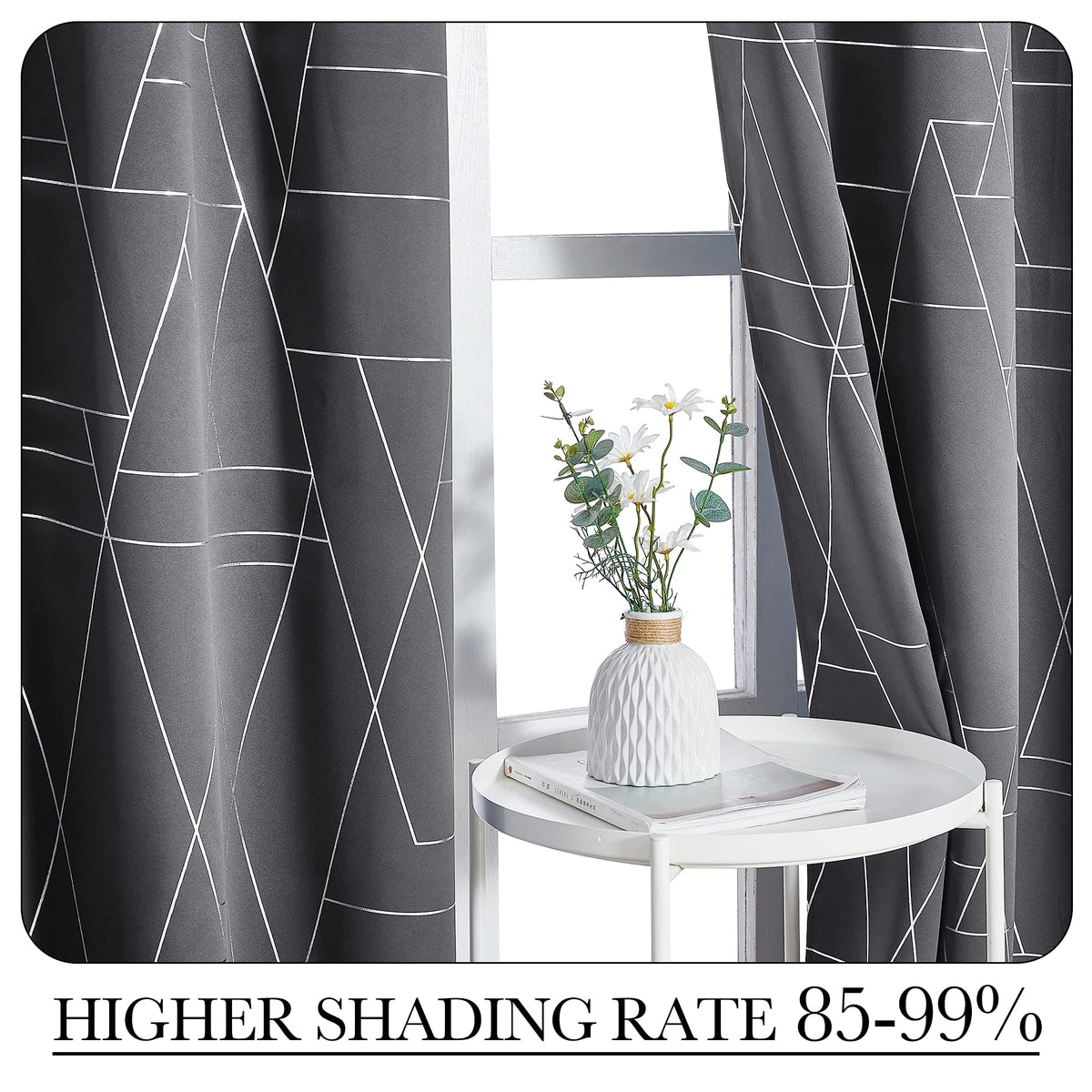 NICETOWN Halloween Blackout Curtains for Living Room - Foil Printed Shiny Stripes Pattern Thermal Insulated Blackout Drapes for Bedroom Kitchen Loft Cafe Window (2 Panels, 52" Wide by 63" Long)