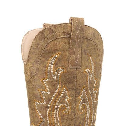 DREAM PAIRS Women Cowboy Cowgirl Mid Calf Boots,Tan,8 🍁 All In One Marketplace Canada