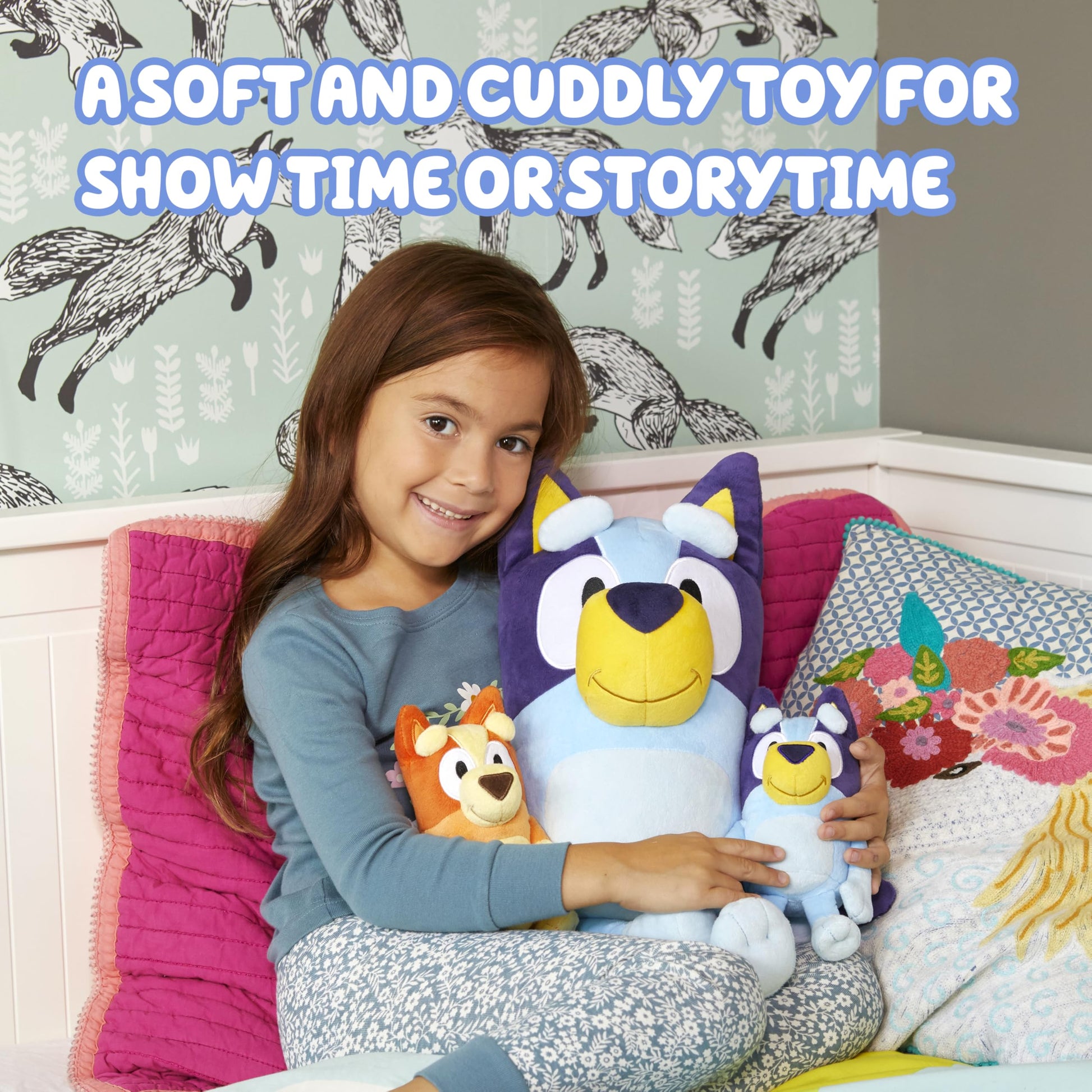 Bluey 18" Stuffed Animal - Playtime & Naptime Companion | Jumbo Size, Soft Deluxe Materials - Huggable Cuddles Best Friend 13010 Bluey