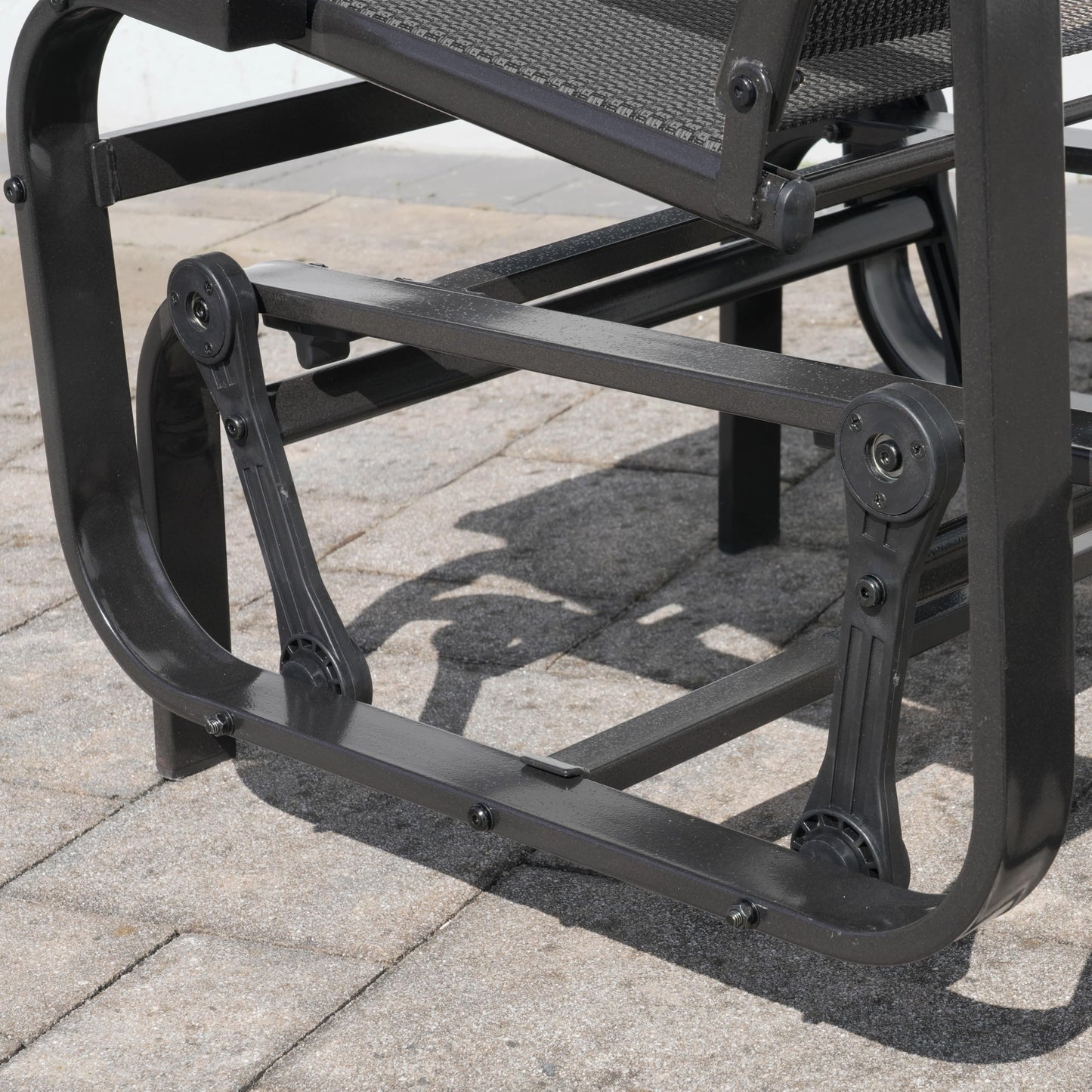 Sojag Belle Patio Glider Chair with Heavy-Duty Steel Frame and PVC-Coated Fabric, Easy-Glide Outdoor Patio Rocking Chair, Dark Grey Sojag