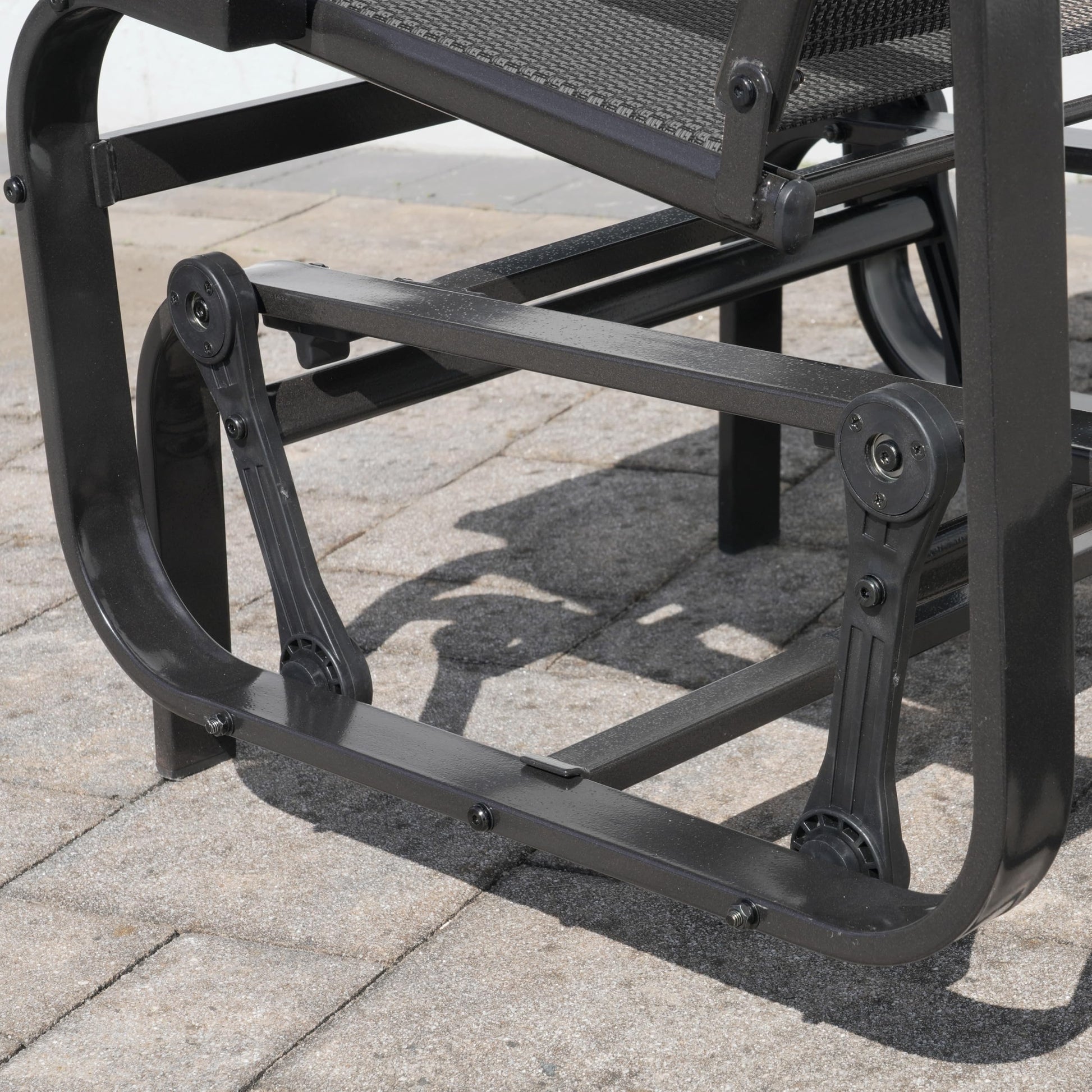 Sojag Belle Patio Glider Chair with Heavy-Duty Steel Frame and PVC-Coated Fabric, Easy-Glide Outdoor Patio Rocking Chair, Dark Grey Sojag