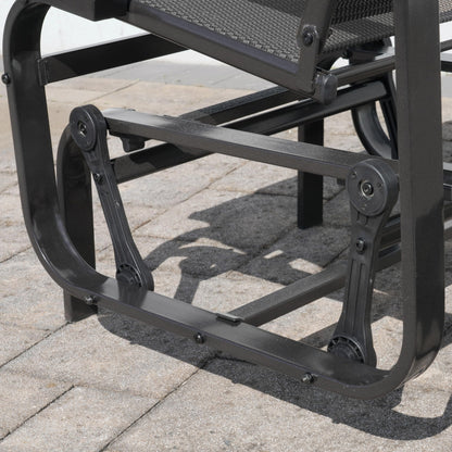 Sojag Belle Patio Glider Chair with Heavy-Duty Steel Frame and PVC-Coated Fabric, Easy-Glide Outdoor Patio Rocking Chair, Dark Grey Sojag