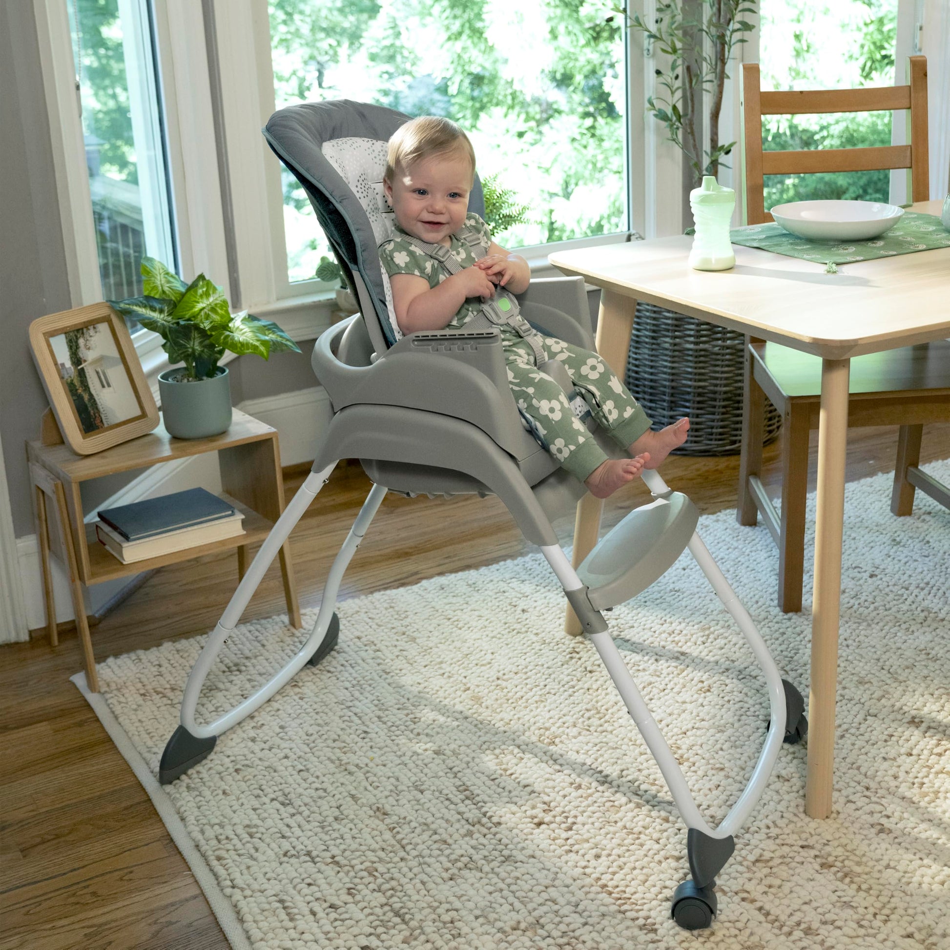 Ingenuity Full Course 6-in-1 High Chair - Baby to 5 Years Old, 6 Convertible Modes, 2 Dishwasher Safe Trays - Astro