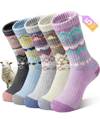 SIMIYA Merino Wool Socks for Women 5 Pairs Extra Thick Winter Thermal Warm 🍁 All In One Marketplace Canada