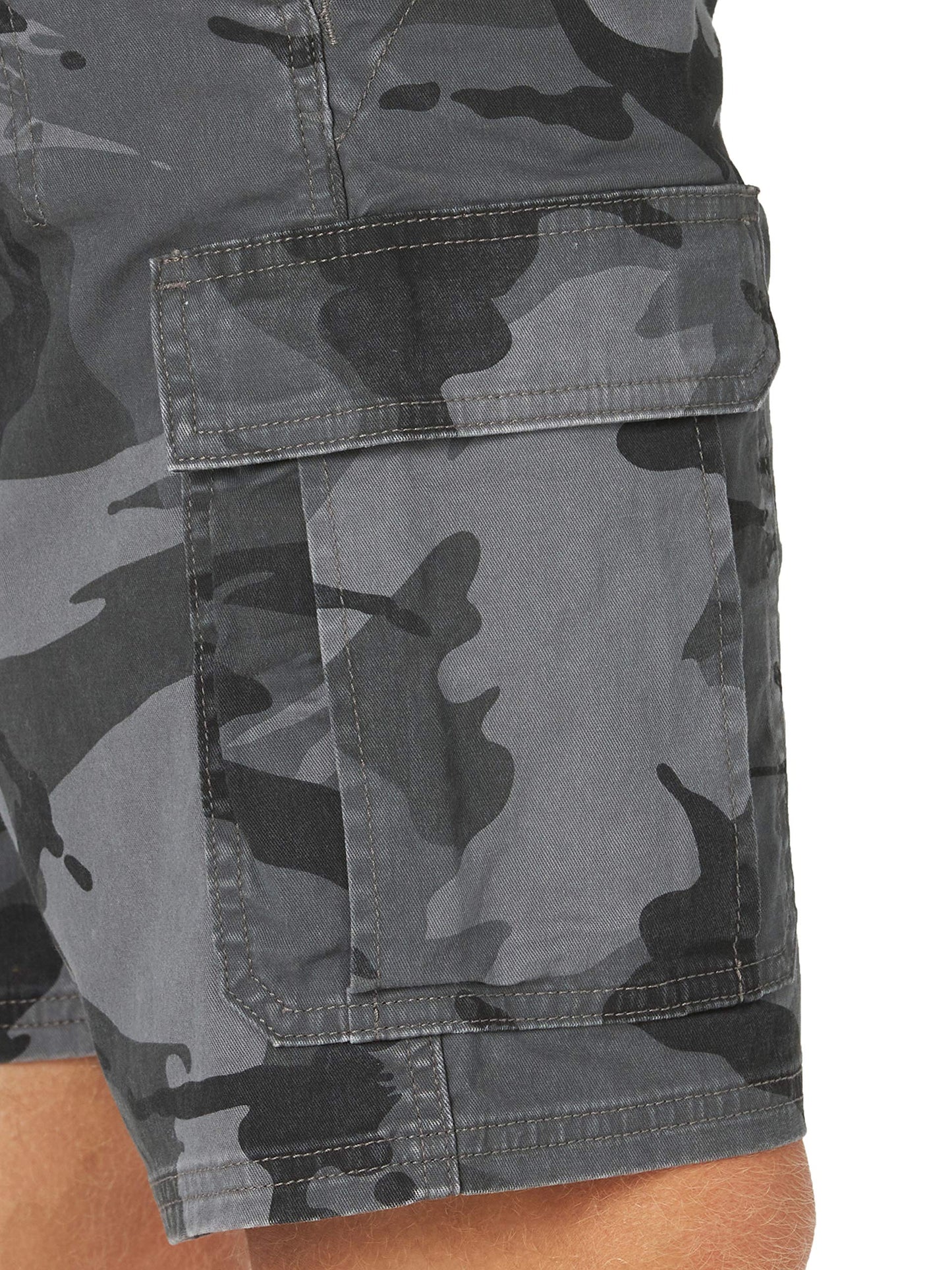 Short cargo extensible classique Wrangler Authentics pour homme, anthracite camouflage, 38