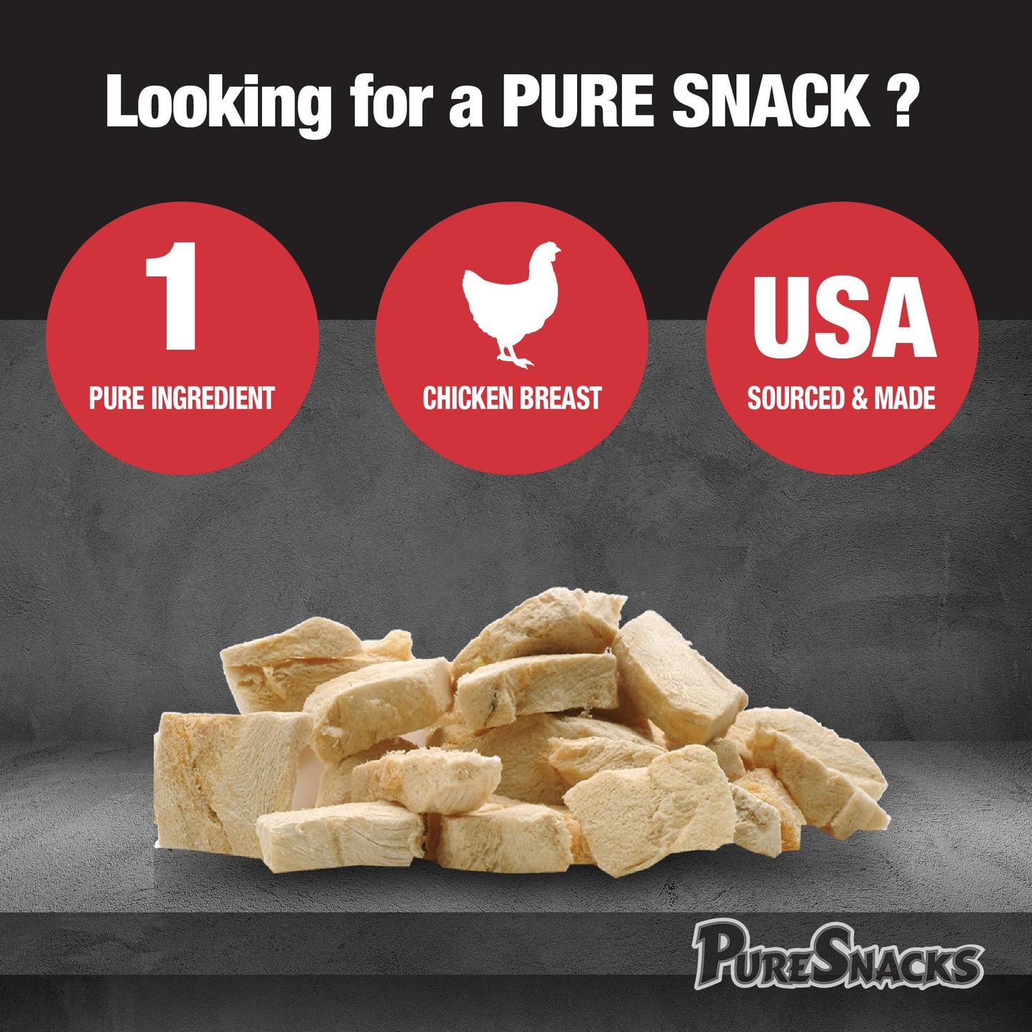 PureSnacks Chicken Single Ingredient Freeze Dried Dog Treats, 261 g 🍁 All In One Marketplace Canada