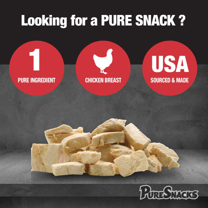 PureSnacks Chicken Single Ingredient Freeze Dried Dog Treats, 261 g 🍁 All In One Marketplace Canada