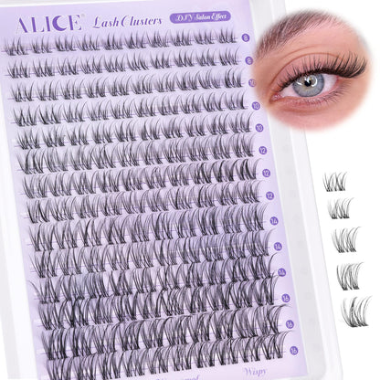 Wispy Lash Clusters Invisible Band Natural Lash Extensions Waterproof 8-16mm Cluster Eyelash Extension D Curl DIY Individual Cluster Lashes by ALICE