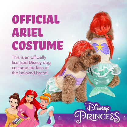 Costume de Princesse Ariel pour chien Disney for Pets, Halloween - Costume d'Halloween sous licence officielle pour chien, taille moyenne
