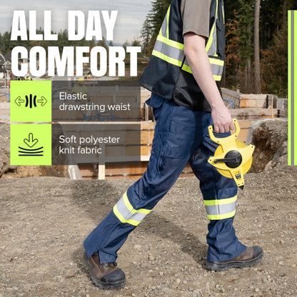 Pioneer Hi Vis Pants for Men - Breathable Mesh - Blue Pioneer
