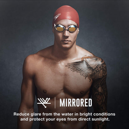 Speedo Vanquisher 2.0 Mirrored Swim Goggles, Panoramic, Anti-Glare, Anti-Fog with UV Protection, Horizon Blue, 1SZ 🍁 All In One Marketplace Canada